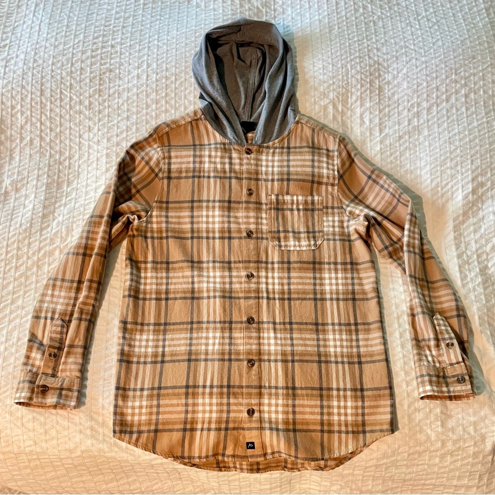 Kids Art Class Tan and Gray Plaid Shirt